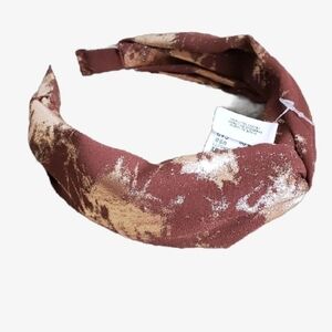 Anthropologie Lux Twist Brown and Gold Headband Hair Accessory
